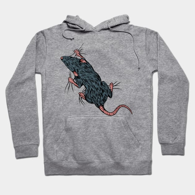 Rat lover - climbing rat Hoodie by Modern Medieval Design
